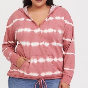 Dusty Rose Tie-Dye Surplice Hoodie